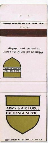 Matchbook Cover US Army And Air Force Exchange Service