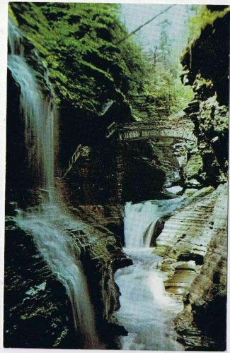 New York Postcard Watkins Glen State Park Rainbow Falls
