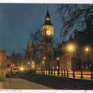 United Kingdom UK Postcard London Big Ben From Westminster Pier At Night