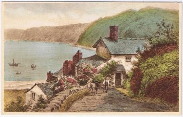 Postcard Clovelly Bay Devon England UK