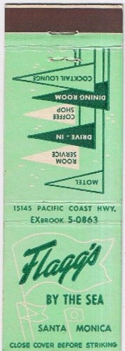 Matchbook Cover Flagg's By The Sea Santa Monica California