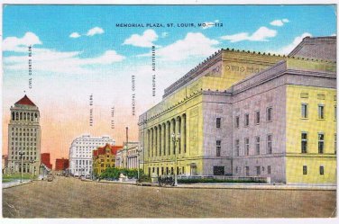 Postcard Memorial Plaza St Louis Missouri