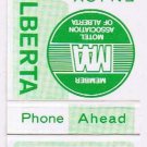 Matchbook Cover Derrick Motel Edmonton Alberta