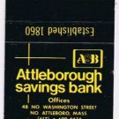 Matchbook Cover Attleborough Savings Bank Massachusetts Car