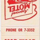 Matchbook Cover Mar-Wood Motel Grand Rapids Michigan