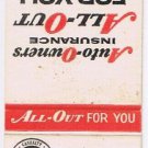 Matchbook Cover Lodewyk & Nesen Insurance Agency Alma Micjhigan