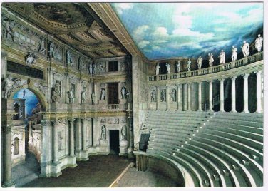 Italy Postcard Vicenza Stage Olympic Theatre Palladio 1580