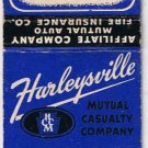 Matchbook Cover Hurleyville Mutual Casualty Company Automobile Insurance