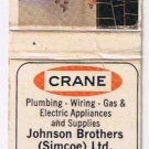 Matchbook Cover Simcoe ON Crane Johnson Brothers