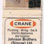 Matchbook Cover Simcoe ON Crane Johnson Brothers