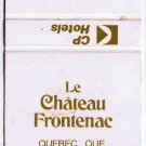 Matchbook Cover CP Hotels Le Chateau Frontenac Quebec City