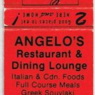 Matchbook Cover Angelo's Restaurant & Dining Lounge Smith Falls Ontario