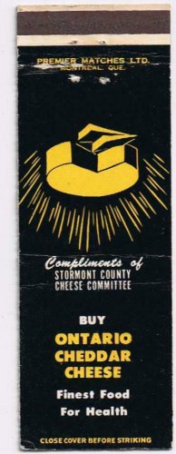 Matchbook Cover Buy Ontario Cheddar Cheese
