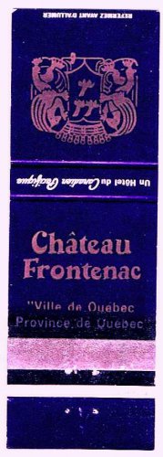 Matchbook Cover CP Hotels Le Chateau Frontenac Quebec City Purple