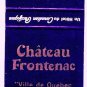 Matchbook Cover CP Hotels Le Chateau Frontenac Quebec City Purple