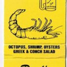 Matchbook Cover Paul's Famous Boiled Shrimp Tarpon Springs Florida