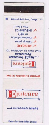Matchbook Cover Equicare Medicare Evanston Illinois