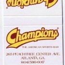 Atlanta Georgia Matchbook Cover Champions American Sports Bar