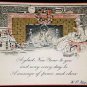 VINTAGE New Year Fireplace Card Canada