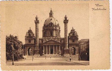 Austria Postcard RPPC Vienna Karlskirche