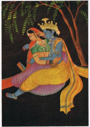 Postcard Couple Courting Under Tree India