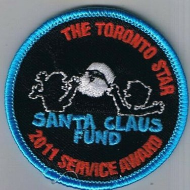 The Toronto Star Santa Claus Fund 2011 Service Award Iron On Sew On Patch 3 x 4"