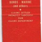 Matchbook Cover Oneida NY Hamblin Munz Haskell General Insurance