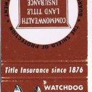 Matchbook Cover Commonwealth Land Title Insurance Co