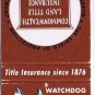 Matchbook Cover Commonwealth Land Title Insurance Co