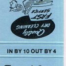 Matchbook Cover Town & Country Cleaners Georgetown Halton Hills Ontario Blue