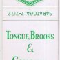 Matchbook Cover Tongue Brooks & Company Baltimore Maryland