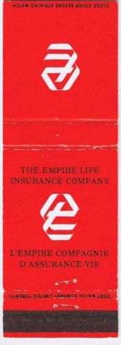 Matchbook Cover Empire Life Insurance Co