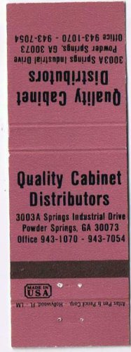 Matchbook Cover Quality Cabinet Distributers Powder Springs Georgia