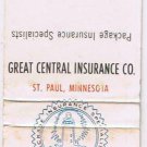 Matchbook Cover Great Central Insurance Company St Paul Minnesota