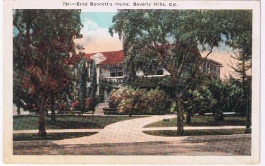 Celebrity Postcard Enid Bennett Home Beverly Hills California