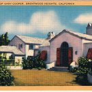 Celebrity Postcard Gary Cooper Home Brentwood Heights California Longshaw