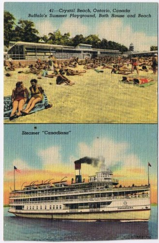 Postcard Crystal Beach Ontario Buffalo's Summer Playground Bath House Canadiana