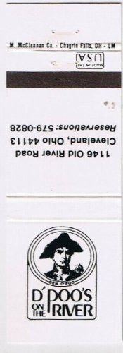 Matchbook Cover D'Poo's On The River Cleveland Ohio