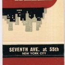 Matchbook Cover Hotel Wellington New York City NY A Knott Hotel