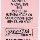 Matchbook Cover Caughey Insurance Agency Bill Danny Randy Pensacola Florida