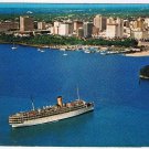 Postcard Cruise Ship Entering The Port Of Miami Florida