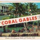Postcard Coral Gables Miracle Mile Shopping Center & Venetian Pools Florida