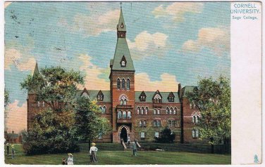 New York Postcard Ithaca Cornell University Sage College