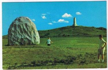 Postcard Granite Boulder Outer Banks Wright Bros Monument North Carolina