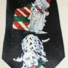 Dalmatians Christmas Dogs Black Necktie Silk ADDICTION