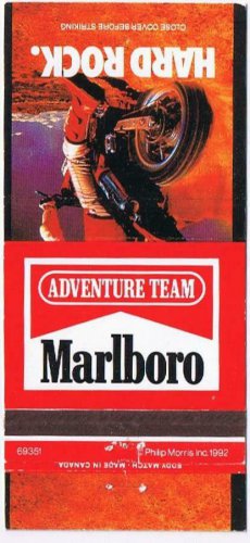 Matchbook Cover Marlboro Adventure Team Hard Rock Eddy Match