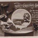 Postcard RPPC Hearty Christmas Greetings On The Wings Of Love