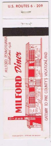 Matchbook Cover Milford PA The Milford Diner Pike County