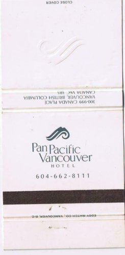 Matchbook Cover Pan Pacific Vancouver Hotel British Columbia