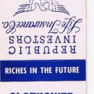 Matchbook Cover Slothower Jenkins Insurance Dixon Franklin Grove Illinois